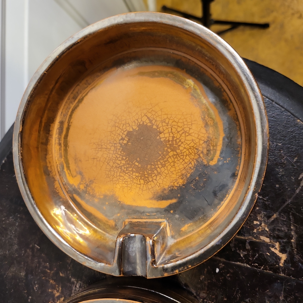 Bitossi Mid-century Modern Raymor Gold Colored Ceramic Ash Trays ltaly - Picture 6 of 14